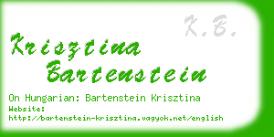 krisztina bartenstein business card